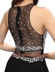 Fantastic Scoop Sleeveless Zipper Mini Length Beading Prom Evening Gown