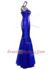 Mermaid Gold Zipper Strapless Sequins Prom Dresses Sequined Sleeveless