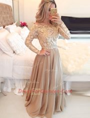 Scoop Long Sleeves Beading and Lace Zipper Homecoming Dress
