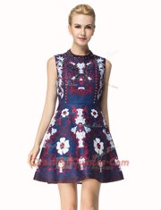 Cheap Scoop Multi-color Sleeveless Mini Length Beading Zipper Prom Gown