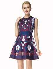 Cheap Scoop Multi-color Sleeveless Mini Length Beading Zipper Prom Gown