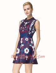 Cheap Scoop Multi-color Sleeveless Mini Length Beading Zipper Prom Gown