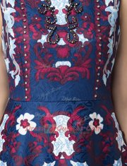 Cheap Scoop Multi-color Sleeveless Mini Length Beading Zipper Prom Gown