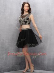 Scoop Sleeveless Beading Zipper Homecoming Dress