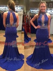 Custom Fit Mermaid Sleeveless Court Train Sequins Backless Homecoming Dress