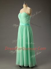 Sleeveless Ruching Lace Up Prom Party Dress
