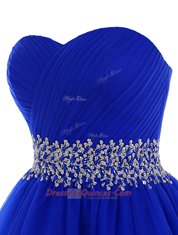 Royal Blue Prom Party Dress Prom and For with Beading Sweetheart Sleeveless Lace Up