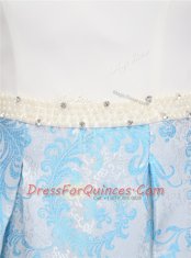 Scoop Sleeveless Satin Prom Gown Beading Zipper