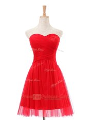 Sleeveless Ruching Zipper Evening Dress