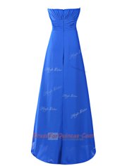 Pretty Royal Blue Zipper Prom Party Dress Ruffles Sleeveless Floor Length