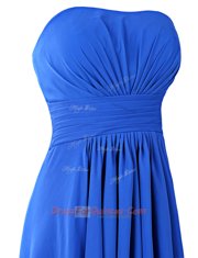 Pretty Royal Blue Zipper Prom Party Dress Ruffles Sleeveless Floor Length