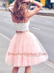 Spaghetti Straps Sleeveless Tulle Prom Party Dress Ruffles Zipper