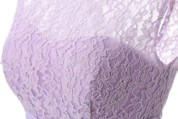 Scoop Lavender Chiffon Zipper Prom Dress Sleeveless With Train Sweep Train Lace
