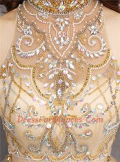Fashion Sleeveless Beading Zipper Prom Evening Gown