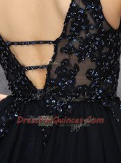 New Arrival Square Sleeveless Zipper Mini Length Beading Prom Dresses