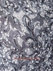 Deluxe Grey Mermaid Scoop Sleeveless Lace Brush Train Zipper Beading Evening Dress