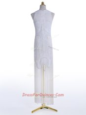 Scoop Chiffon Sleeveless Floor Length Prom Evening Gown and Beading