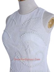 Scoop Chiffon Sleeveless Floor Length Prom Evening Gown and Beading