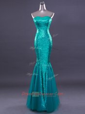 Hot Selling Mermaid Satin and Tulle Sweetheart Sleeveless Zipper Sequins Prom Dresses in Red