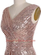 Designer Sequined Sleeveless Floor Length Prom Dress and Sequins