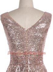 Designer Sequined Sleeveless Floor Length Prom Dress and Sequins