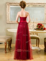 On Sale Lace Red Sleeveless Floor Length Belt Zipper Prom Party Dress