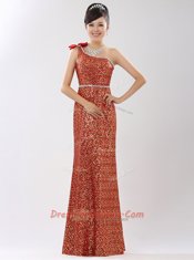 One Shoulder Sleeveless Sequined Homecoming Dress Sequins Zipper
