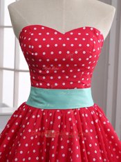 Classical Sweetheart Sleeveless Chiffon Lace and Pleated Zipper