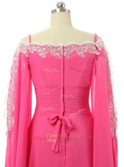 Long Sleeves Sweep Train Zipper Lace and Sequins