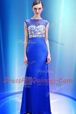 Scoop Floor Length Ball Gowns Sleeveless Royal Blue Zipper