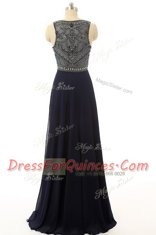 Black High-neck Side Zipper Beading Homecoming Dress Sleeveless