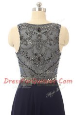 Black High-neck Side Zipper Beading Homecoming Dress Sleeveless