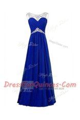 Royal Blue Bateau Zipper Beading Homecoming Dress Sleeveless