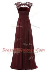 Scoop Sleeveless Chiffon Homecoming Dress Lace Zipper