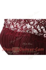 Scoop Sleeveless Chiffon Homecoming Dress Lace Zipper