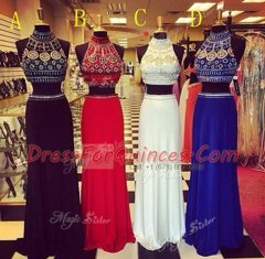 Perfect Brush Train Column/Sheath White High-neck Elastic Woven Satin Sleeveless With Train Zipper