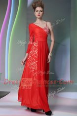 Fantastic Chiffon Long Sleeves Floor Length and Beading and Embroidery