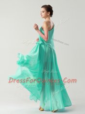Dazzling One Shoulder Sleeveless Ruching Side Zipper Homecoming Dress