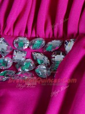 One Shoulder Sleeveless Beading Criss Cross Prom Party Dress