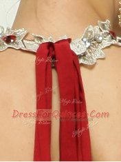 Red V-neck Neckline Beading and Appliques Homecoming Dress Sleeveless Zipper
