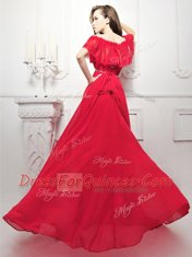 Beautiful Red Homecoming Dress Sweetheart Sleeveless Sweep Train Zipper