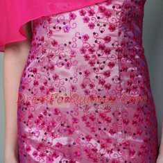 Mermaid Scoop Sleeveless Tulle Floor Length Zipper in Hot Pink with Beading