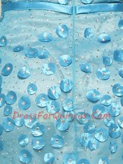 Hot Sale Mermaid Sleeveless With Train Beading and Appliques Zipper Prom Gown with Baby Blue Brush Train