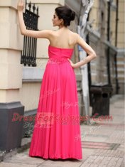 Sleeveless Sashes ribbons and Ruching and Hand Made Flower Zipper Prom Dress