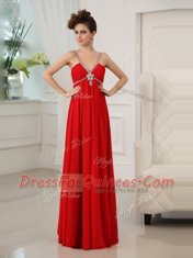 Admirable Sleeveless Beading and Ruching Zipper Prom Gown