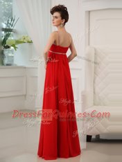 Admirable Sleeveless Beading and Ruching Zipper Prom Gown