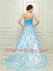 Sleeveless Zipper Floor Length Appliques Prom Party Dress