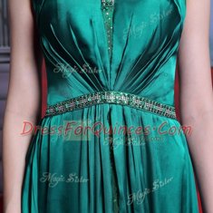 Traditional Sleeveless Zipper Ankle Length Beading and Lace Prom Party Dress
