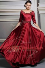 Fantastic Zipper Red for Prom and Party with Beading and Belt Brush Train