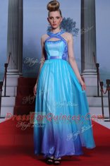Elegant Scoop Sleeveless Zipper Floor Length Beading and Belt